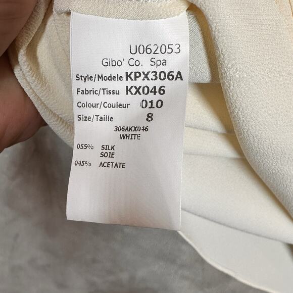 Michael Kors Collection Blouse Size 8 Dropped Neck Top Women's Sleeveless Baige - Picture 6 of 8